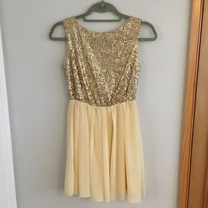 Love Notes’ Gold Sequin Dress
